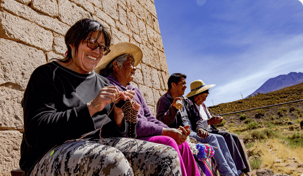 Glückliche Atacama-Einheimische