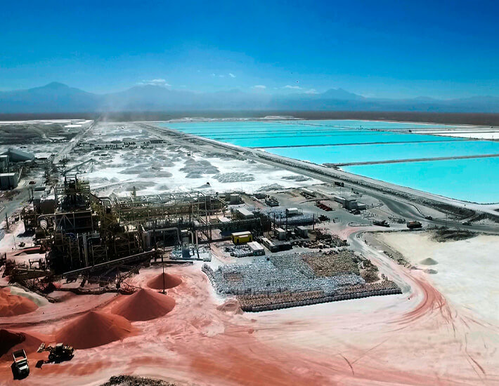 Panoramic view of SQM Lithium company