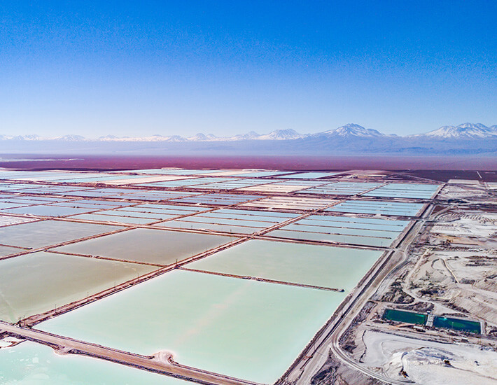 Image of a landscape where lithium pools are seen
